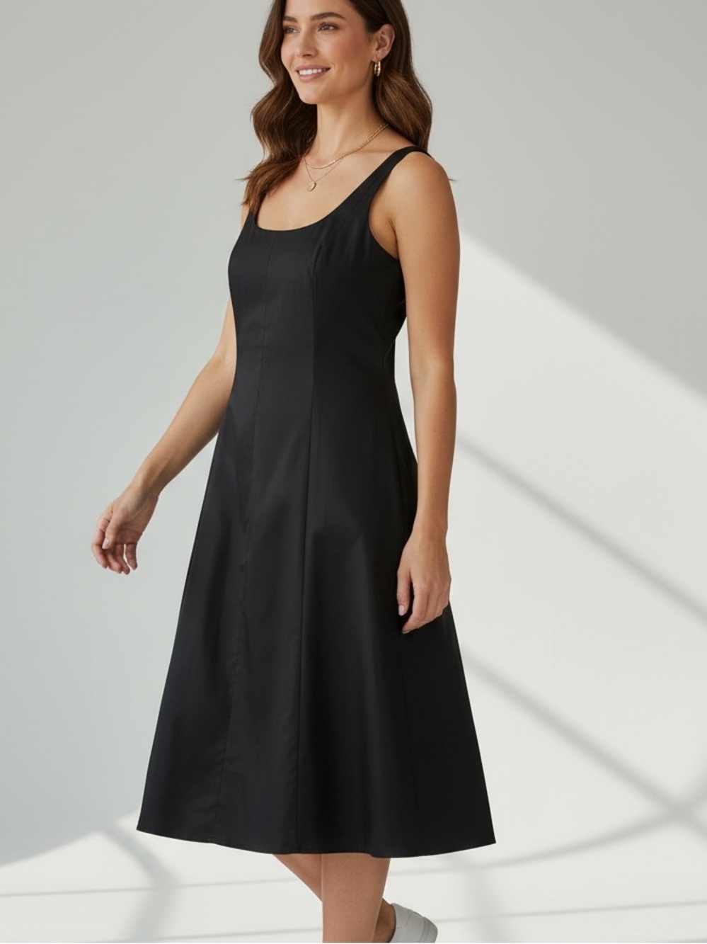 Papell Boutique Evening silky-feel Black Sleeveless Midi Dress size 12 - Picture 1 of 6